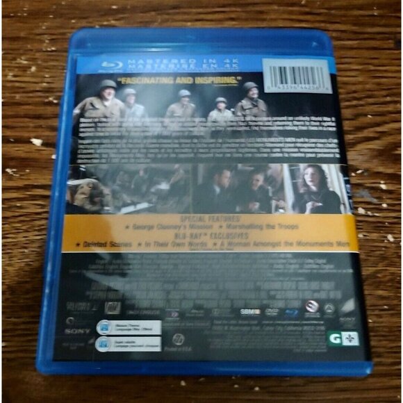 The Monuments Men (Blu-ray/DVD, 2014, 2-Disc Set) w/ slipcover George Clooney - Picture 5 of 5